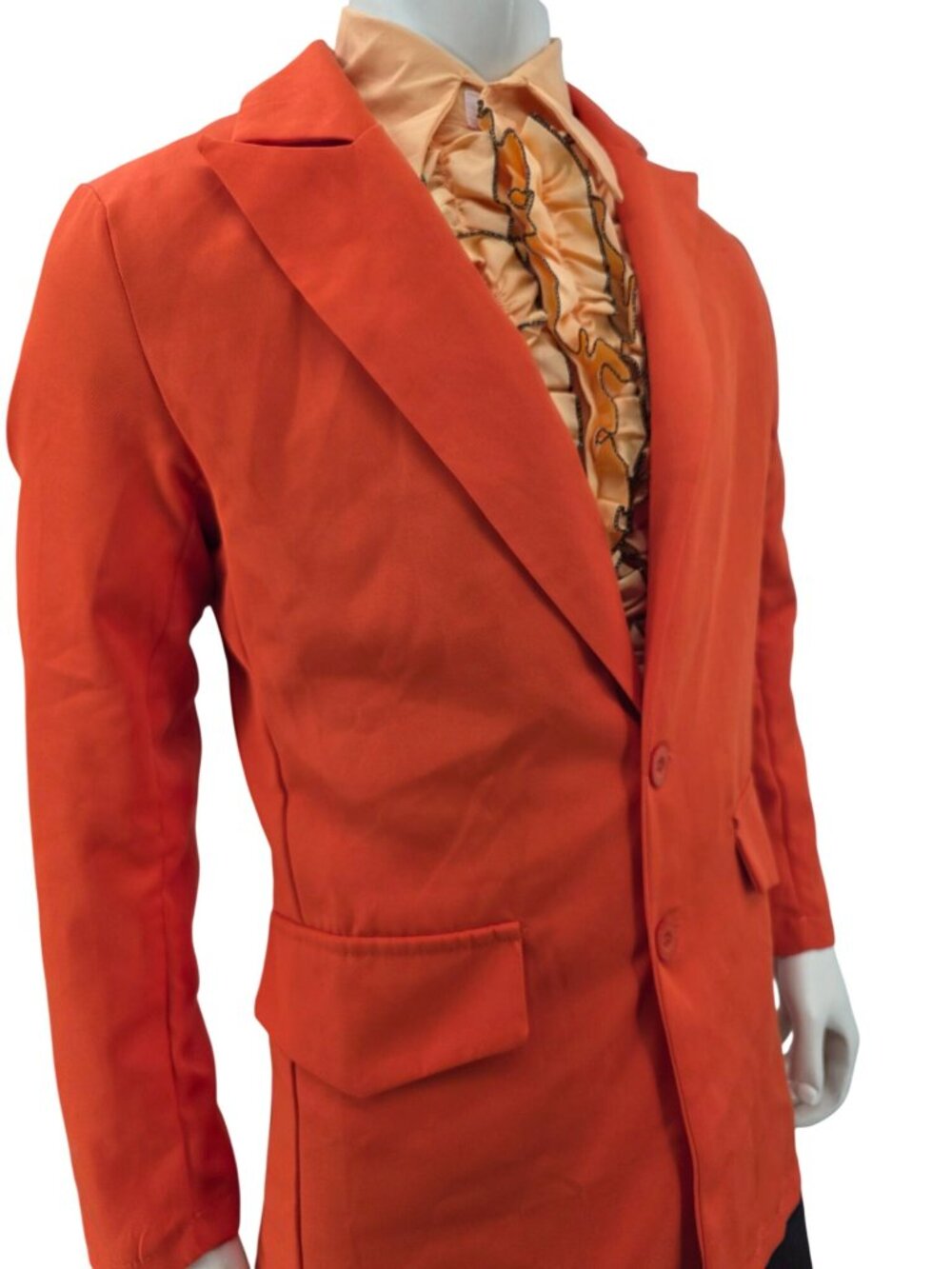 Dumb And Dumber Lloyd Orange Tuxedo Suit With Ruffled Shirt Size Small